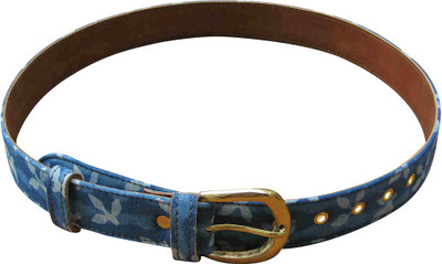 38% OFF on Vasthra Women Casual Multicolor Fabric, Genuine Leather Belt Blue, White003
