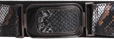 20% OFF on Khoobsurati Women Casual Black Artificial Leather, Fabric Belt Black