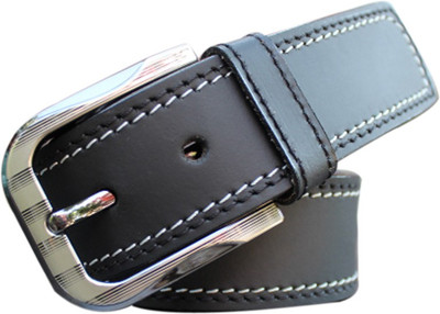 59% OFF on Winsome Deal Men Casual Black Genuine Leather Belt Black