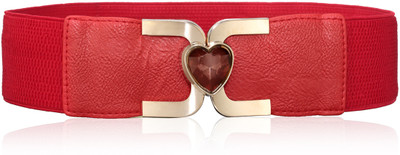 60% OFF on Calvino Women Casual, Formal Red Artificial Leather Belt Red