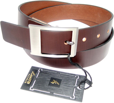 31% OFF on Lustre International Men Formal Brown Genuine Leather Belt Brown