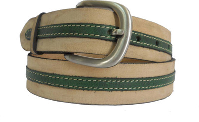 Rabya Men Semi-formal Beige, Green Genuine Leather Belt Beige13