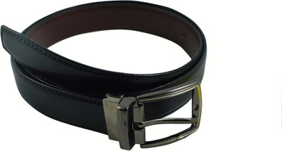 35% OFF on Burdy Men Formal Black Artificial Leather Reversible Belt Black
