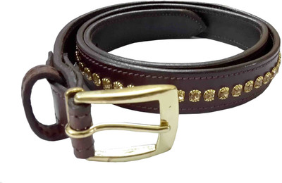 33% OFF on Sterling Germany Women, Girls Casual, Party Brown Genuine Leather Belt Brown-02