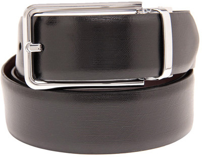 Leather Plus Men Formal Black Genuine Leather Reversible Belt Black, Brown Leather Plus Men Formal Black Genuine Leather Reversible Belt Black, Brown
