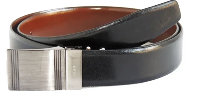 10% OFF on Elan Men Formal Black, Tan Genuine Leather Reversible Belt Black, Tan