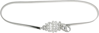 Just Women Girls Casual Grey Metal Belt Metallic Grey-Silver-63