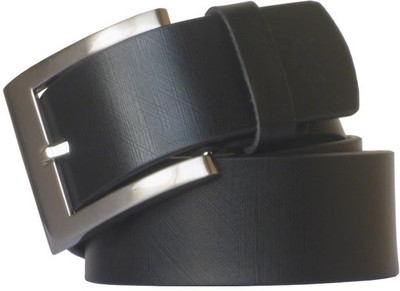 57% OFF on Sondagar Arts Men Casual Black Genuine Leather Belt Black