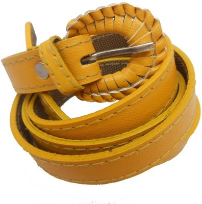 74% OFF on D&D Girls Casual Yellow Artificial Leather Belt Yellow-09