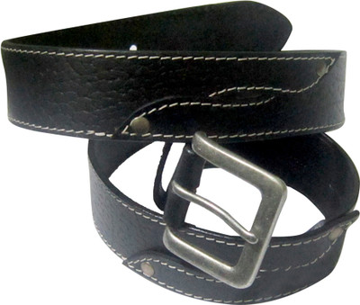The Stuff Men Casual Black Genuine Leather Belt Black