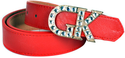 60% OFF on Vivaa Women Casual Red Artificial Leather Belt Red