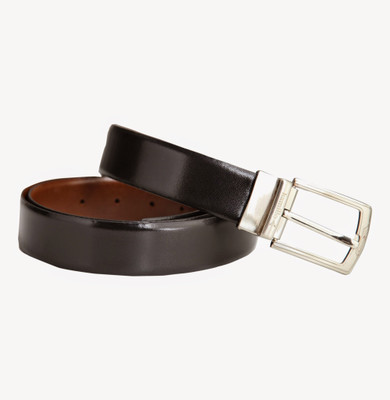 27% OFF on Kamillo Men, Women Formal Black Genuine Leather Reversible Belt Black