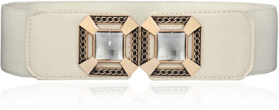 60% OFF on Calvino Women Casual, Formal White Artificial Leather Belt White