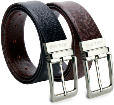 53% OFF on AXEAGE Men Formal Black, Brown Genuine Leather Reversible Belt Black & Brown