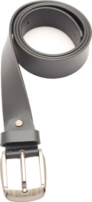 SKSS Club Men Formal Black Genuine Leather Belt Black