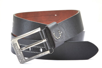 53% OFF on Klws Men Casual Black Artificial Leather Belt Black