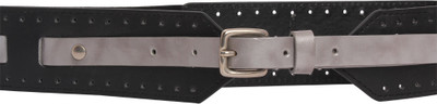20% OFF on Khoobsurati Women Casual Black Artificial Leather, Fabric Belt Black