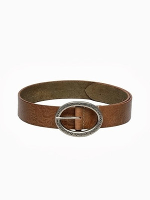 Fume Women Casual Tan Genuine Leather Belt Tan