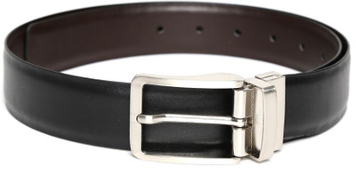 40% OFF on Mast & Harbour Men Casual Black Genuine Leather Belt Black/DK BROWN