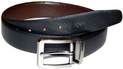 47% OFF on Navaksha Men Formal Black Genuine Leather Reversible Belt Black