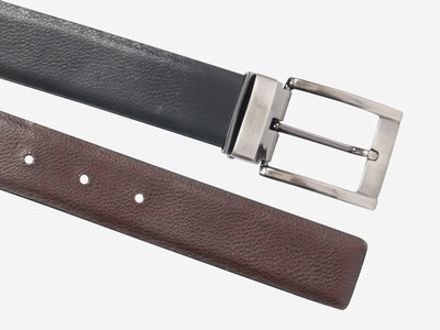 55% OFF on Hidea Men Formal Black, Brown Genuine Leather Reversible Belt Black/Brown-04