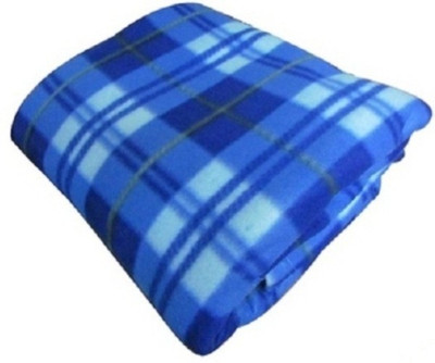 RS Quality Checkered Single Blanket Blue Fleece Blanket, 1 Blue Fleece Blanket