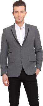 Ennoble Solid Single Breasted Casual Men's Blazer - BZRED7CNTWBRJHQQ