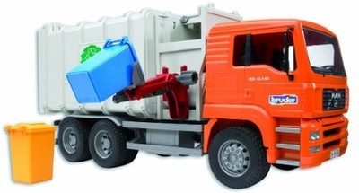 Bruder Man Side Loading Garbage Truck Orange