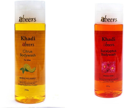 Abeers Khadi Eucaluptus & Citrus Bodywash - 250 ML each (pack of two)