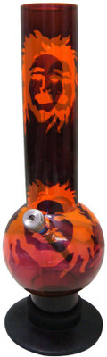 Little Goa Bob marley Orange acrylic Bong - 12 Inch Bong