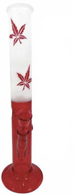 11% OFF on Little Goa Leaf Printed Red White Frosted Glass Ice -16 Inch Bong 11% OFF on Little Goa Leaf Printed Red White Frosted Glass Ice -16 Inch Bong
