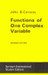 Functions of One Complex Variable 2 Edition by J. B. Conway