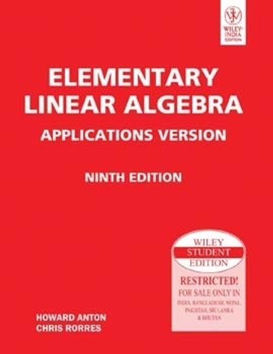 Elementary Linear Algebra Applications Versions, 9ed (English) 9th ...