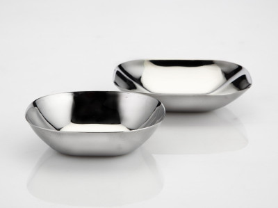 28% OFF on Ndura Square Stainless Steel Bowl Set Silver, Pack of 2