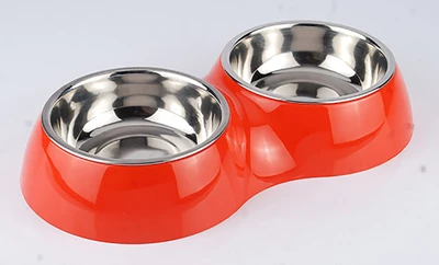 Heureux Diva Double Diner Stainless Steel Bowl Red, Pack of 1 Heureux Diva Double Diner Stainless Steel Bowl Red, Pack of 1