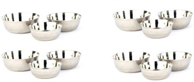 Sunline 22g Mukta Vati 12 Piece Silver Bowl Set Steel, Pack of 12
