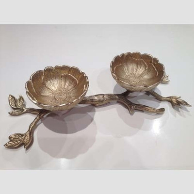 9% OFF on Wink Double Cast Iron Bowl Set Gold, Pack of 1