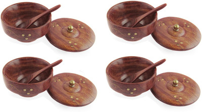 52% OFF on Pindia Wooden Fancy Set of 4 with Covering Plate and Free Wooden Spoons Wooden, Brass Bowl Set Brown, Gold, Pack of 4 52% OFF on Pindia Wooden Fancy Set of 4 with Covering Plate and Free Wooden Spoons Wooden, Brass Bowl Set Brown, Gold, Pack of 4