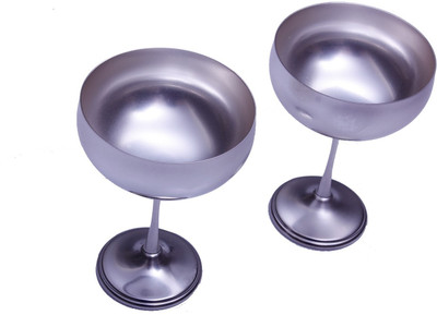 CherryTin Ice Cream Cups Silver Plated Bowl Set Silver, Pack of 2 CherryTin Ice Cream Cups Silver Plated Bowl Set Silver, Pack of 2