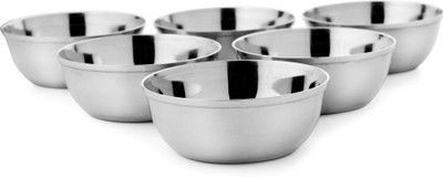 Mosaic Mukta No 6 Set Of 6 Stainless Steel Bowl Set Silver, Pack of 6 Mosaic Mukta No 6 Set Of 6 Stainless Steel Bowl Set Silver, Pack of 6