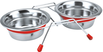 Heureux Silent Diner Stainless Steel Bowl Red, Pack of 1 Heureux Silent Diner Stainless Steel Bowl Red, Pack of 1