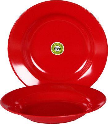 9% OFF on IVEO Red Solid Idli Plate Bowl 2 Pcs Set Gp