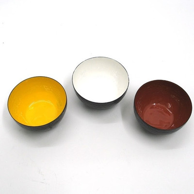 30% OFF on Indian Reverie Nut Iron Bowl Set Yellow, White, Red, Pack of 3