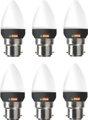 9% OFF on Fiem Power Saving Candle Deco 0.5 W LED Bulb White, Pack of 6
