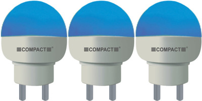 20% OFF on Compact Night Lamp Pin Type - Blue 0.5 W LED Bulb Pack of 3