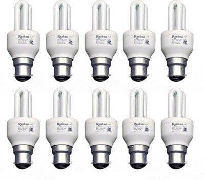 23% OFF on Rashmi 2U Lamp B22 Cap 9 W CFL Bulb White, Pack of 10