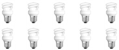 9% OFF on Osram Dulux Star Mini Twist E27 5 W CFL Bulb White, Pack of 10