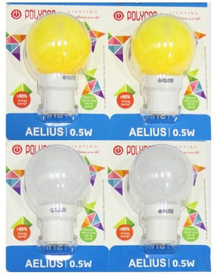 60% OFF on Polycab 0.5 W LED Bulb White, Yellow, Pack of 4 60% OFF on Polycab 0.5 W LED Bulb White, Yellow, Pack of 4