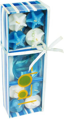 The Candle Shop Glass 8 - Cup Tealight Holder Set Blue, Pack of 9 The Candle Shop Glass 8 - Cup Tealight Holder Set Blue, Pack of 9