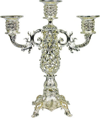 The Candle Shop Silver Plated 3 - Cup Candle Holder Silver, Pack of 1 The Candle Shop Silver Plated 3 - Cup Candle Holder Silver, Pack of 1